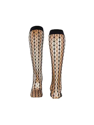 FALKE | Kniestrümpfe PARADISE NET rose coquillage | schwarz